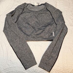 Gymshark Gray Long Sleeve Crop Top